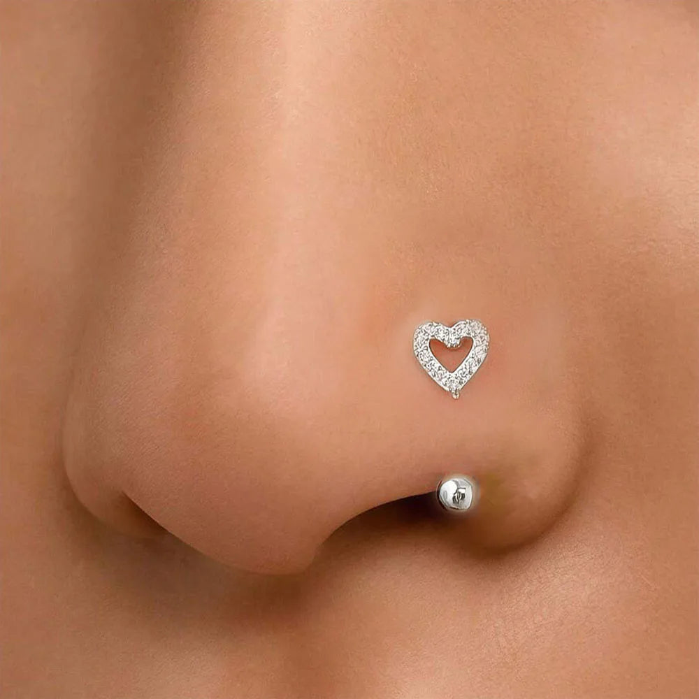 1Pc Simple Flower-Shaped Nose Ring,14K Gold Plated Stainless Steel Piercing Jewelry for Women Daily Wear Body Piercing Accessory