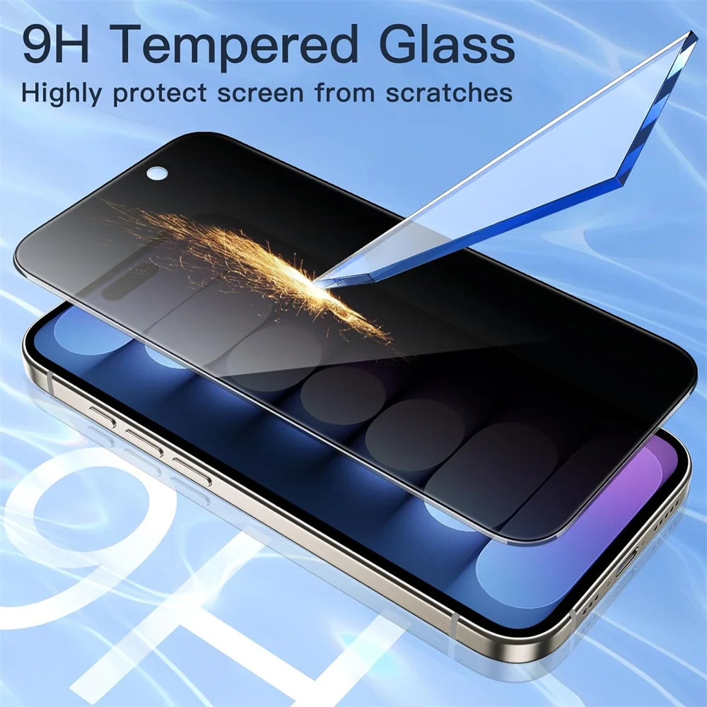 Protection d'écran privée pour iPhone 17 Pro Max – Verre anti-espion pour iPhone 16 15 14 13 12 11 Pro Max – Film de confidentialité iPhone 17 Pro