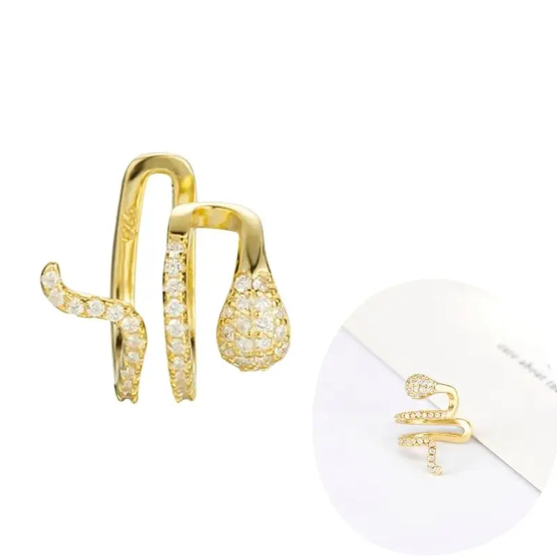 1 PCS Plated 24K High-end Geometric Design Ear Clip Women Without Perforated Geometric Cartilage Exquisite Jewelry Earrings Gift