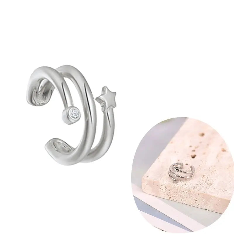 1 PCS Plated 24K High-end Geometric Design Ear Clip Women Without Perforated Geometric Cartilage Exquisite Jewelry Earrings Gift