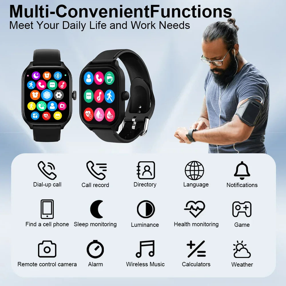 CHAONB Y68 Montre Connectée – Tracker Fitness avec Appels Bluetooth & Suivi Santé