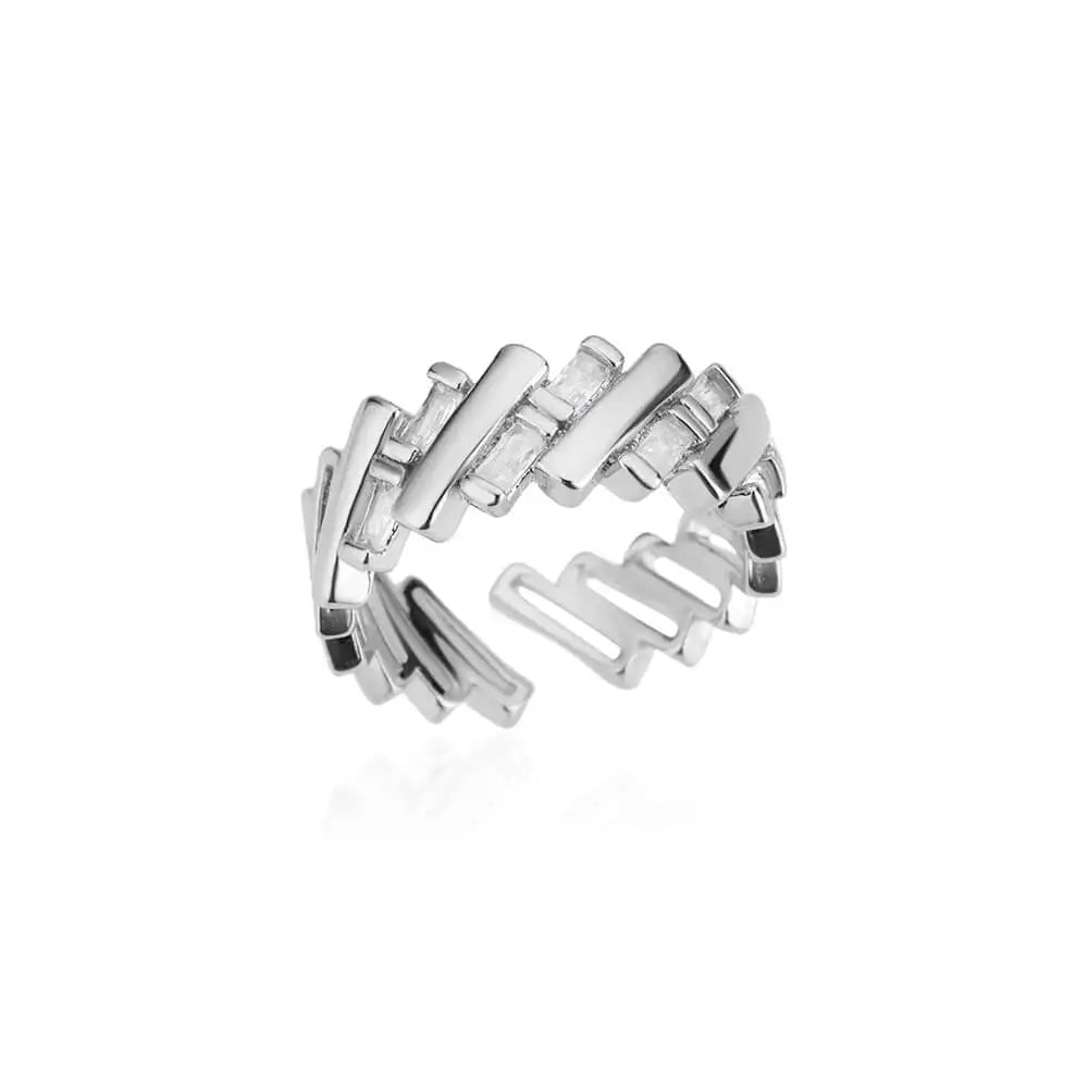 Gothic Stainless Steel Opening Finger Rings for Women Vintage Geometric Adjustable Finger Ring Trendy Punk Jewelry Gifts