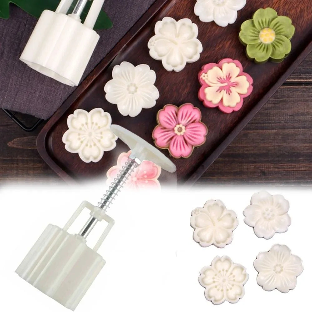 Moule à Gâteaux de Lune Fleur en Plastique - Set 4/6 Pièces, Emporte-Pièce & Décoration Fondant | FSMHOME