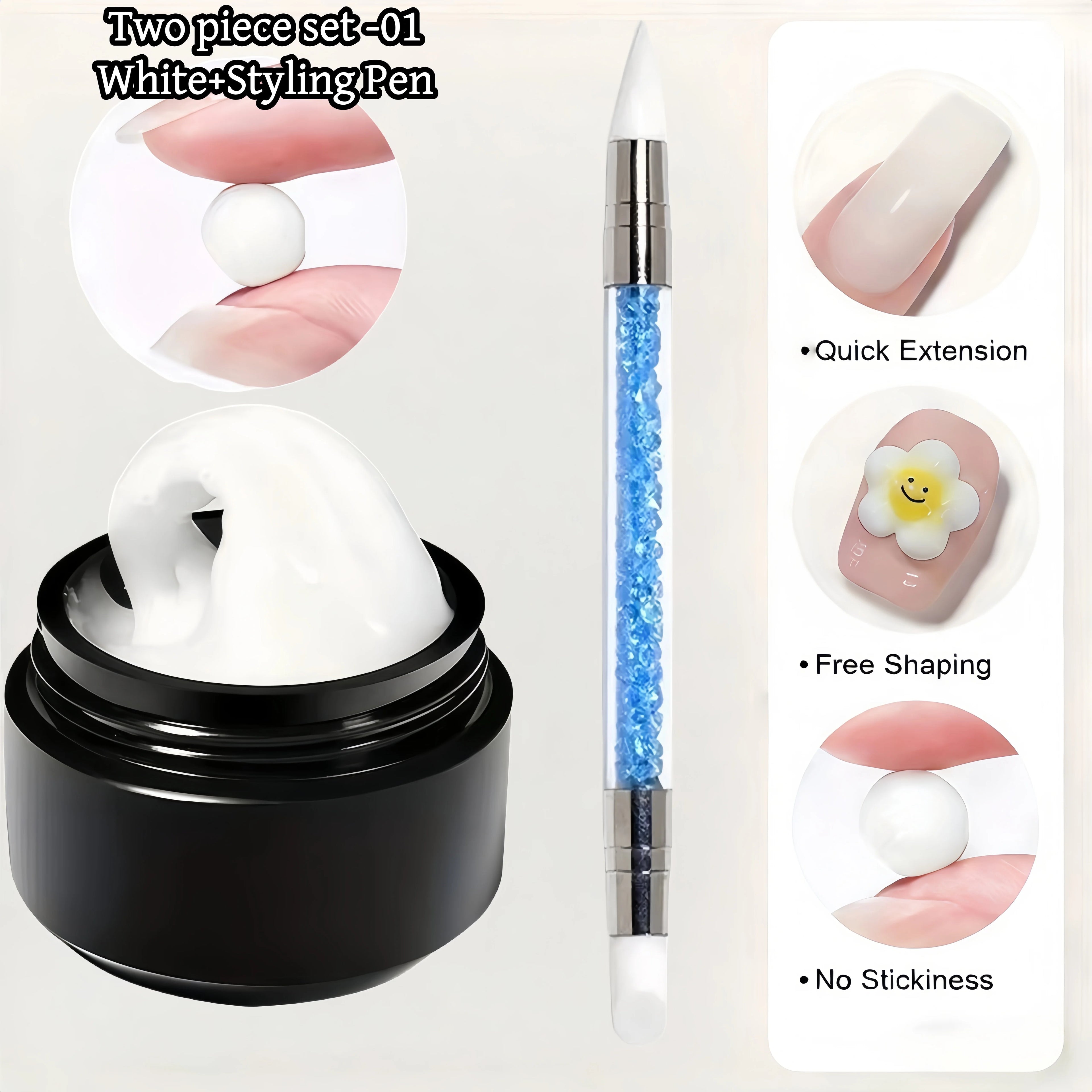 Gel 3D pour Ongles – Overlay Dur Longue Durée, Formes 3D Nœud, Géométrique, Lettres, Qualité Salon