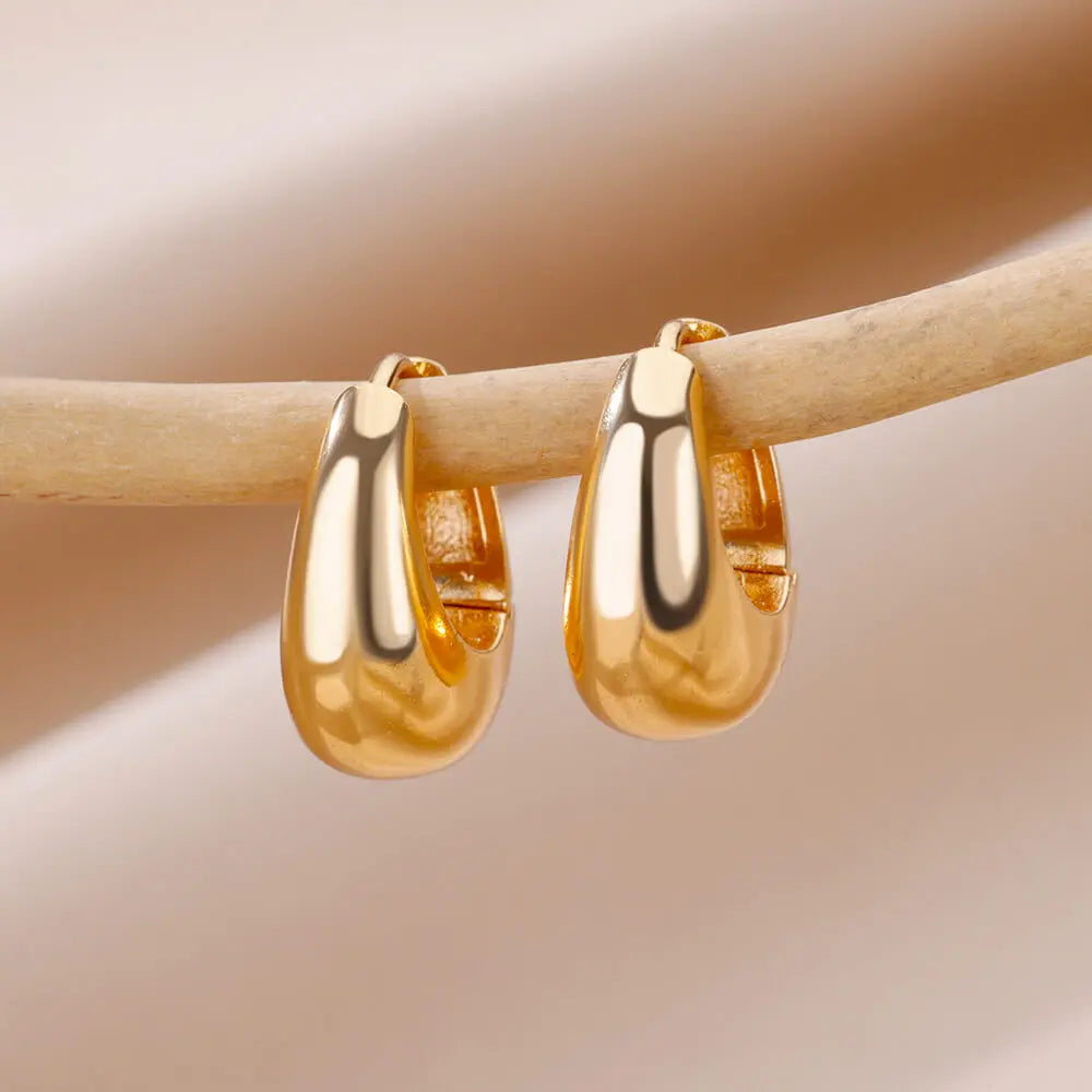 Boucles d'Oreilles Pendantes Rondes Femme – Acier Inoxydable, Anti-Ternissement, Style Classique Vintage