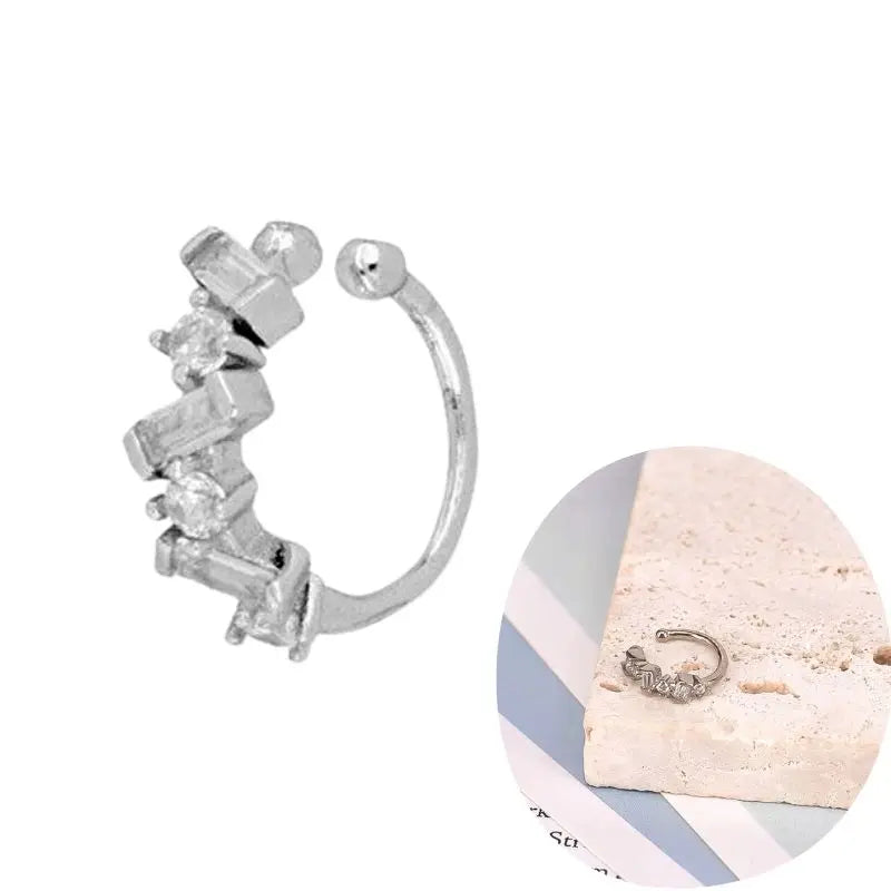 1 PCS Plated 24K High-end Geometric Design Ear Clip Women Without Perforated Geometric Cartilage Exquisite Jewelry Earrings Gift