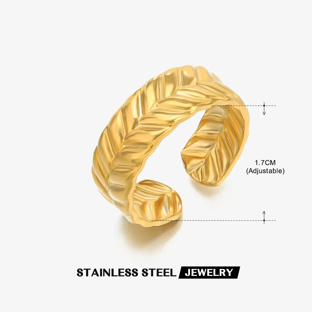 316L Stainless Steel Shell Rings for Women Adjustable Gold Color Little Star Open Rings Female Jewelry Weddings Gifts New Trendy