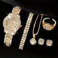 Lot de 6 Montres Femme Luxe Élégantes en Alliage avec Cristaux – Bracelet Strass Quartz Cadeau