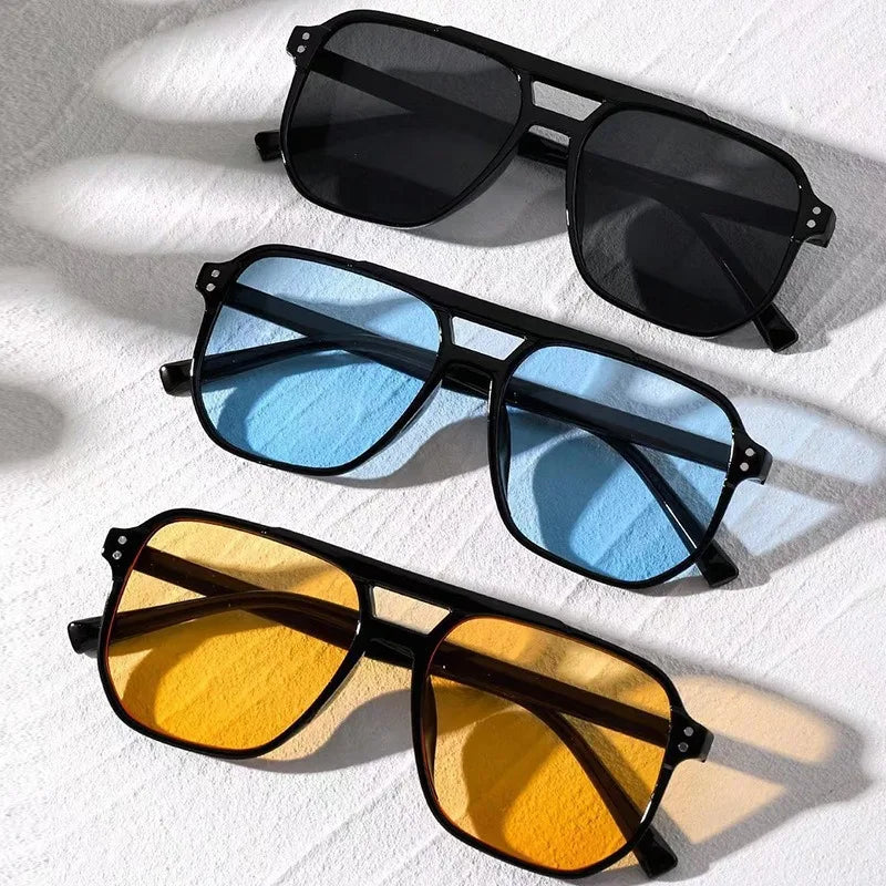 Lunettes de Soleil Vintage Unisexe – Monture Carrée, Verres UV400