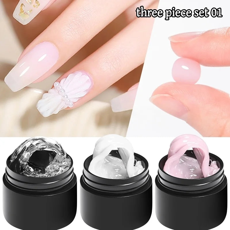 Gel 3D pour Ongles – Overlay Dur Longue Durée, Formes 3D Nœud, Géométrique, Lettres, Qualité Salon
