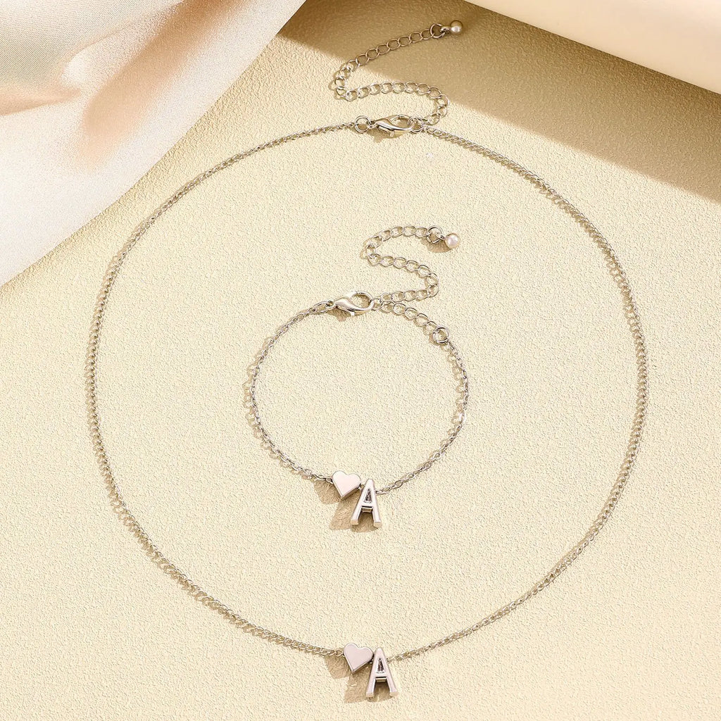 Collier Pendentif Lettre Femme – Chaîne O, Alliage Zinc, Style Bohème & Romantique