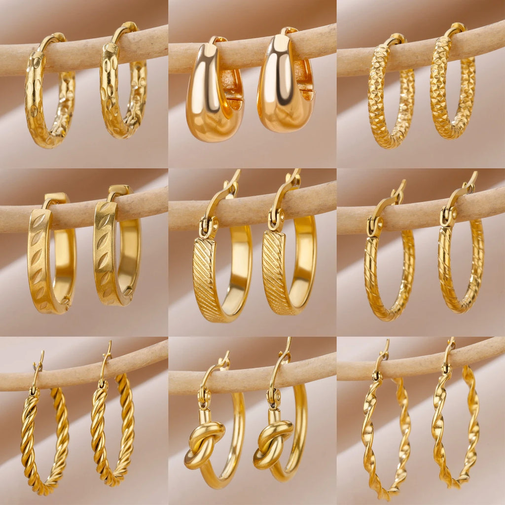 Boucles d'Oreilles Pendantes Rondes Femme – Acier Inoxydable, Anti-Ternissement, Style Classique Vintage