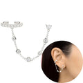 Clip d'Oreille Géométrique Plaqué Or 24K – Argent 925 & Or, Sans Perçage, Zircon, Style Tendance