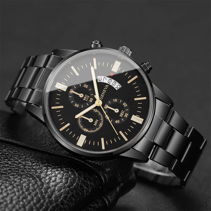 Luxury Stainless Steel Men Calendar Quartz Watch Fashion Mens Business Watches for Man Clock Reloj Hombre