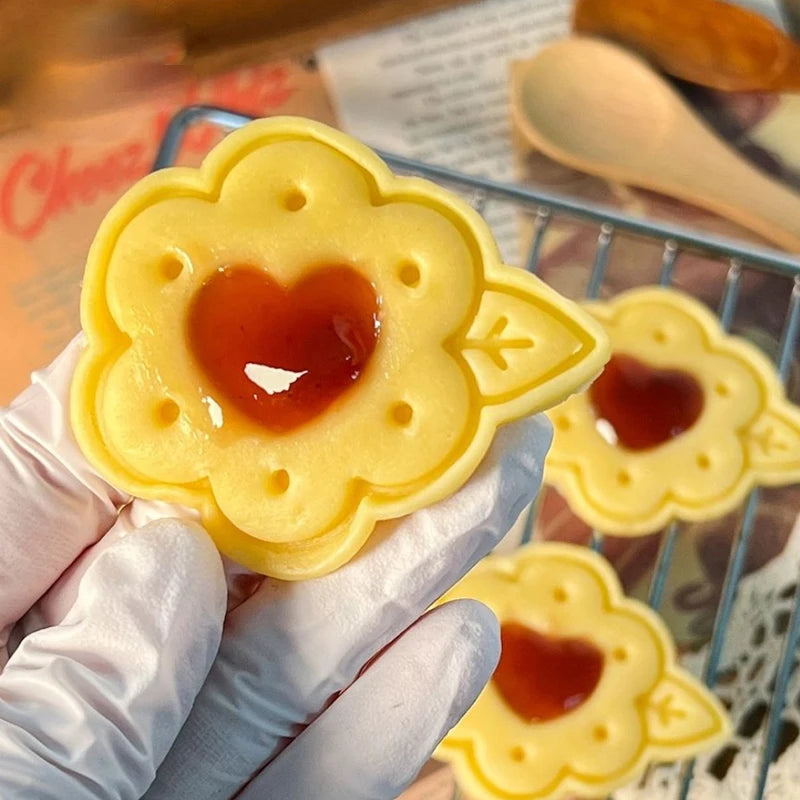 Flower Jam Sandwich 3d Cookie Moulds Biscuit Cutters Apple Pie Mold Diy Biscuits Baking Tools For Biscuit Dough Pastry Fondant