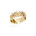 Bague Femme Gothique Ajustable Plaquée Or 18K – Acier Inoxydable, Design Géométrique Vintage Punk