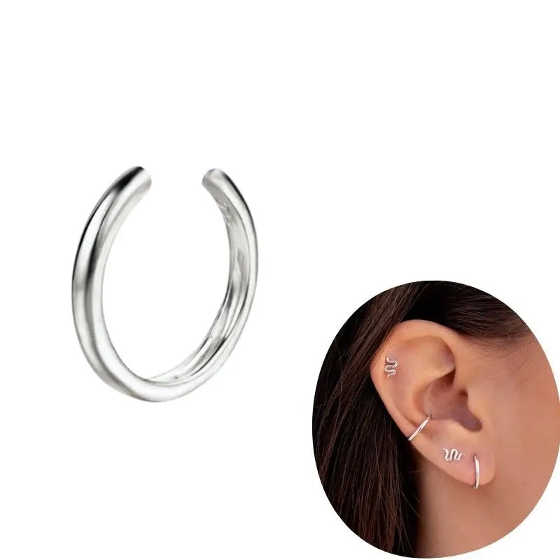 1 PCS Plated 24K High-end Geometric Design Ear Clip Women Without Perforated Geometric Cartilage Exquisite Jewelry Earrings Gift