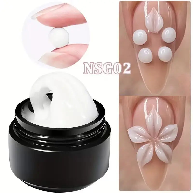 Gel 3D pour Ongles – Overlay Dur Longue Durée, Formes 3D Nœud, Géométrique, Lettres, Qualité Salon