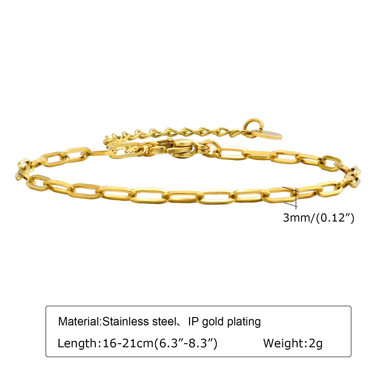 Non Tarnish Stainless Steel Bracelet Gold Plated Stackable for Women, Thin Herringbone Chain Bracelet Waterproof Jewelry Gift