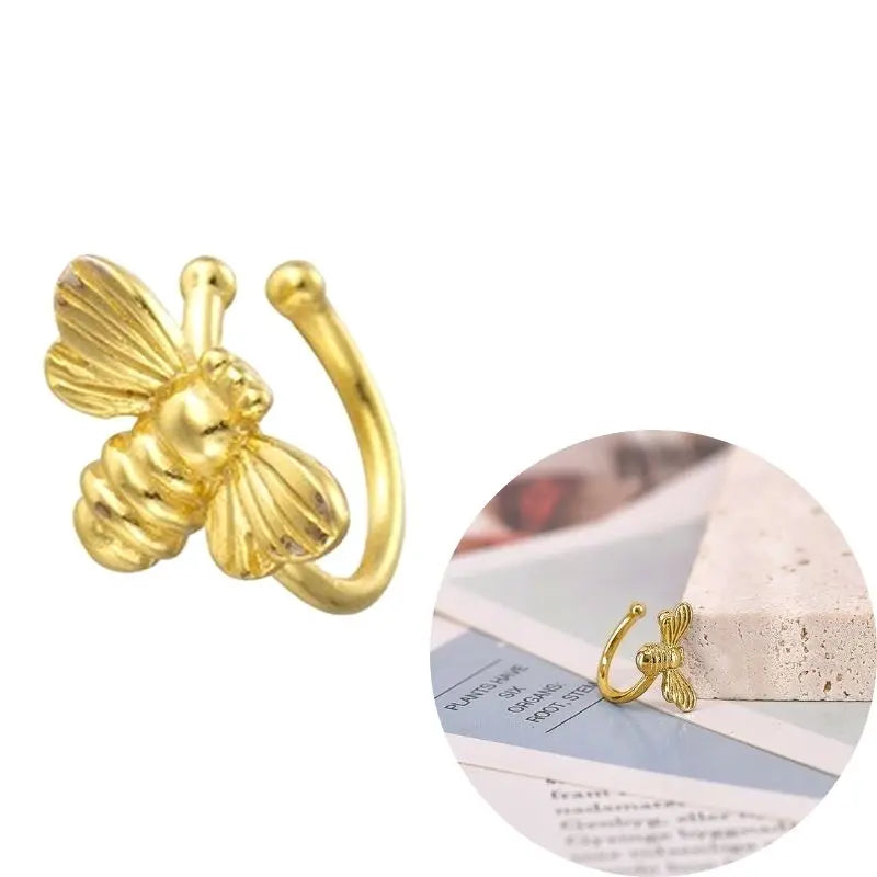 1 PCS Plated 24K High-end Geometric Design Ear Clip Women Without Perforated Geometric Cartilage Exquisite Jewelry Earrings Gift