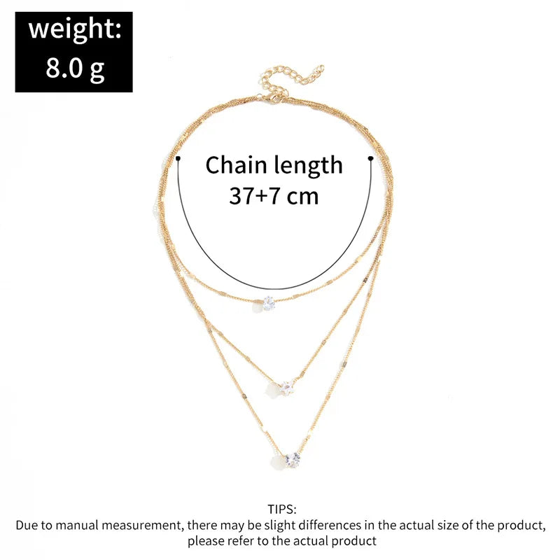 Collier Femme Pendentif Cœur Zircon Cubique – Chaîne Maille, Alliage & Cuivre, Style Tendance
