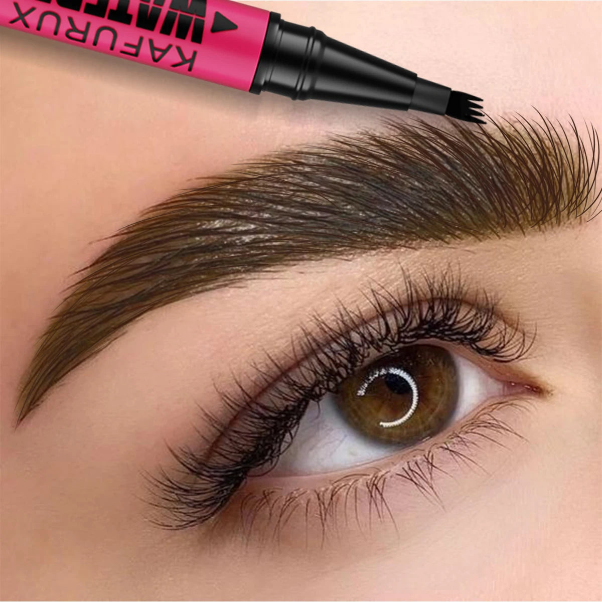Crayon Sourcils Liquide Waterproof – Design 4 Têtes | Longue Tenue