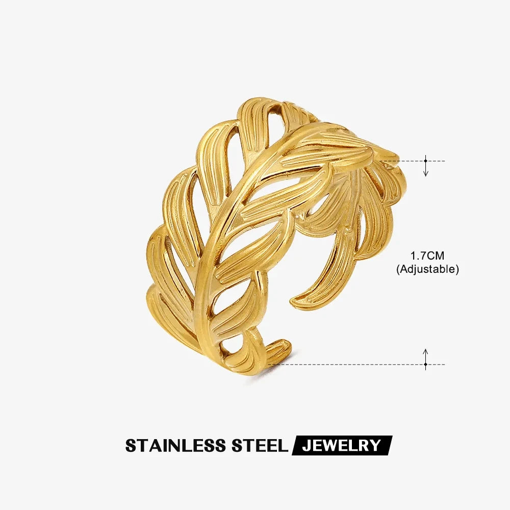 316L Stainless Steel Shell Rings for Women Adjustable Gold Color Little Star Open Rings Female Jewelry Weddings Gifts New Trendy