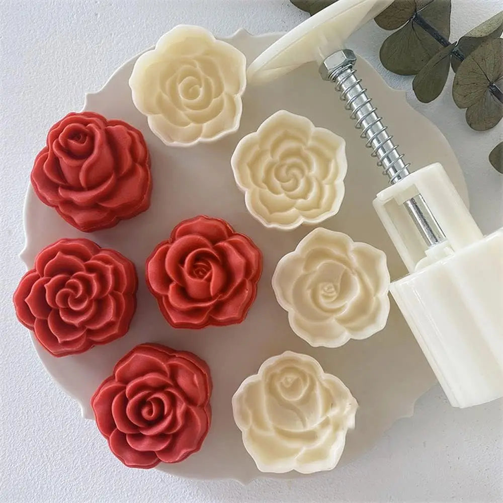 1 set DIY Mooncake Mold Plastic Hand Press Pastry Mold Hand Press Mung Bean Cake Model Pastry Embossing Make Kitchen Baking Tool