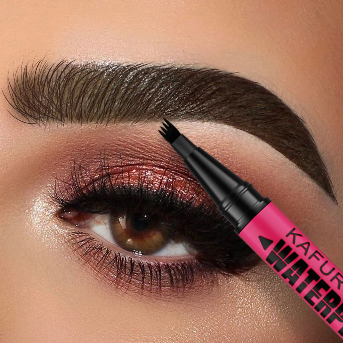 Crayon Sourcils Liquide Waterproof – Design 4 Têtes | Longue Tenue