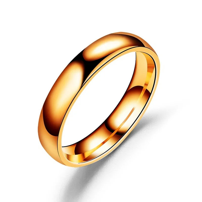 Bague Unisexe Acier Inoxydable 6mm – Plaquée Or Rose, Noir & Or, Design Irrégulier Classique