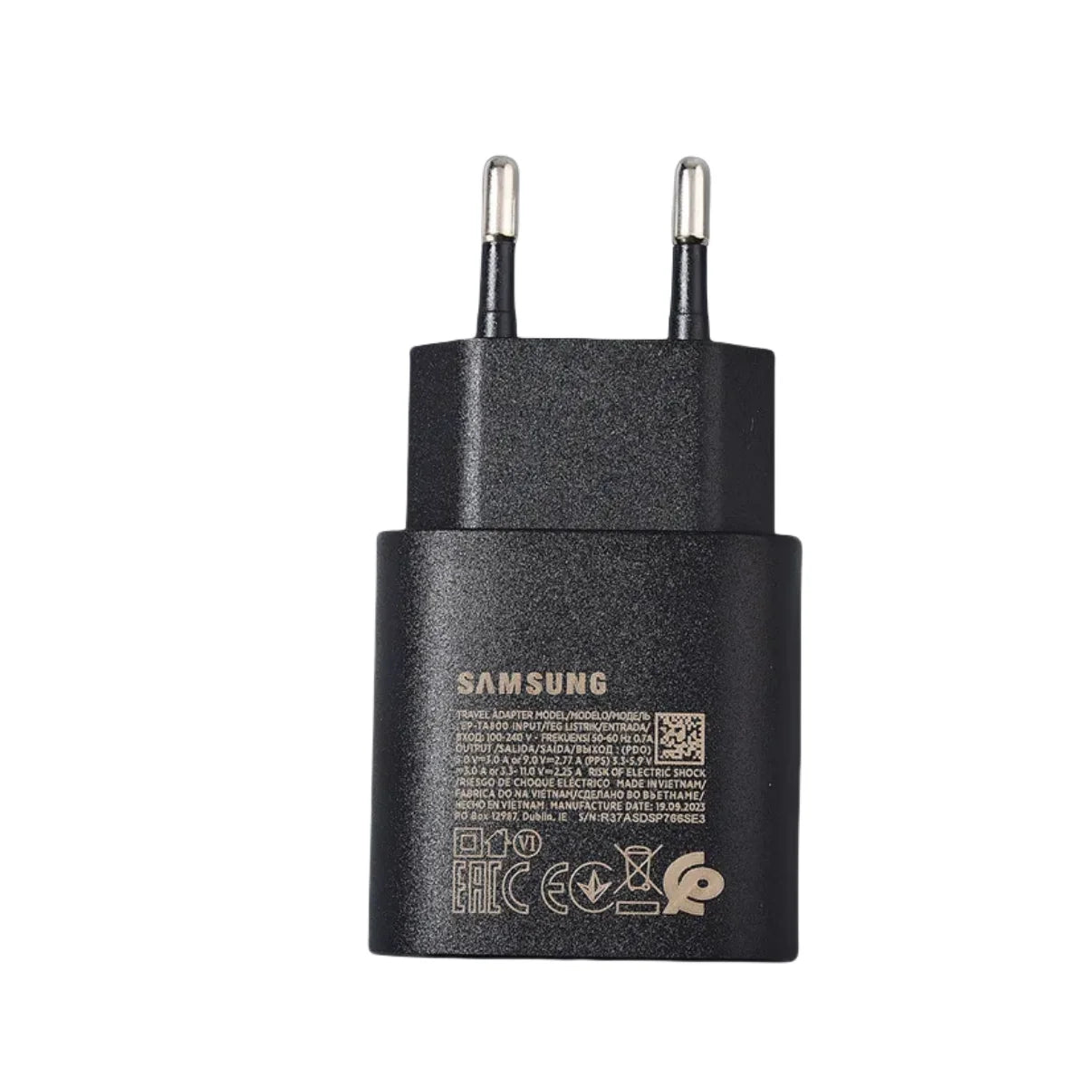 Chargeur Samsung Original 25W Type C – Charge Rapide Super Fast pour Galaxy A12 A13 A14 A23 F12 F14 A90 S10 5G Note 10+ avec Câble