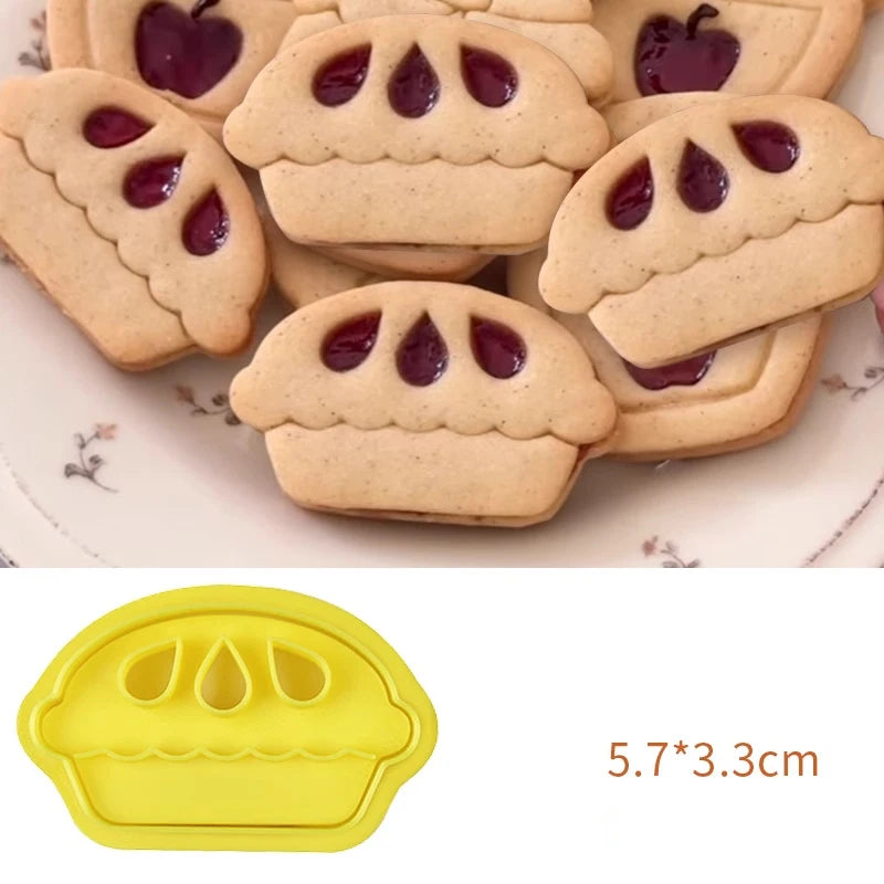 Flower Jam Sandwich 3d Cookie Moulds Biscuit Cutters Apple Pie Mold Diy Biscuits Baking Tools For Biscuit Dough Pastry Fondant