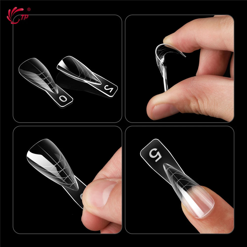 Formes d'extension d'ongles réutilisables TP 150 pcs – Moules stiletto acryliques pour gel poly, couverture complète, 15 tailles