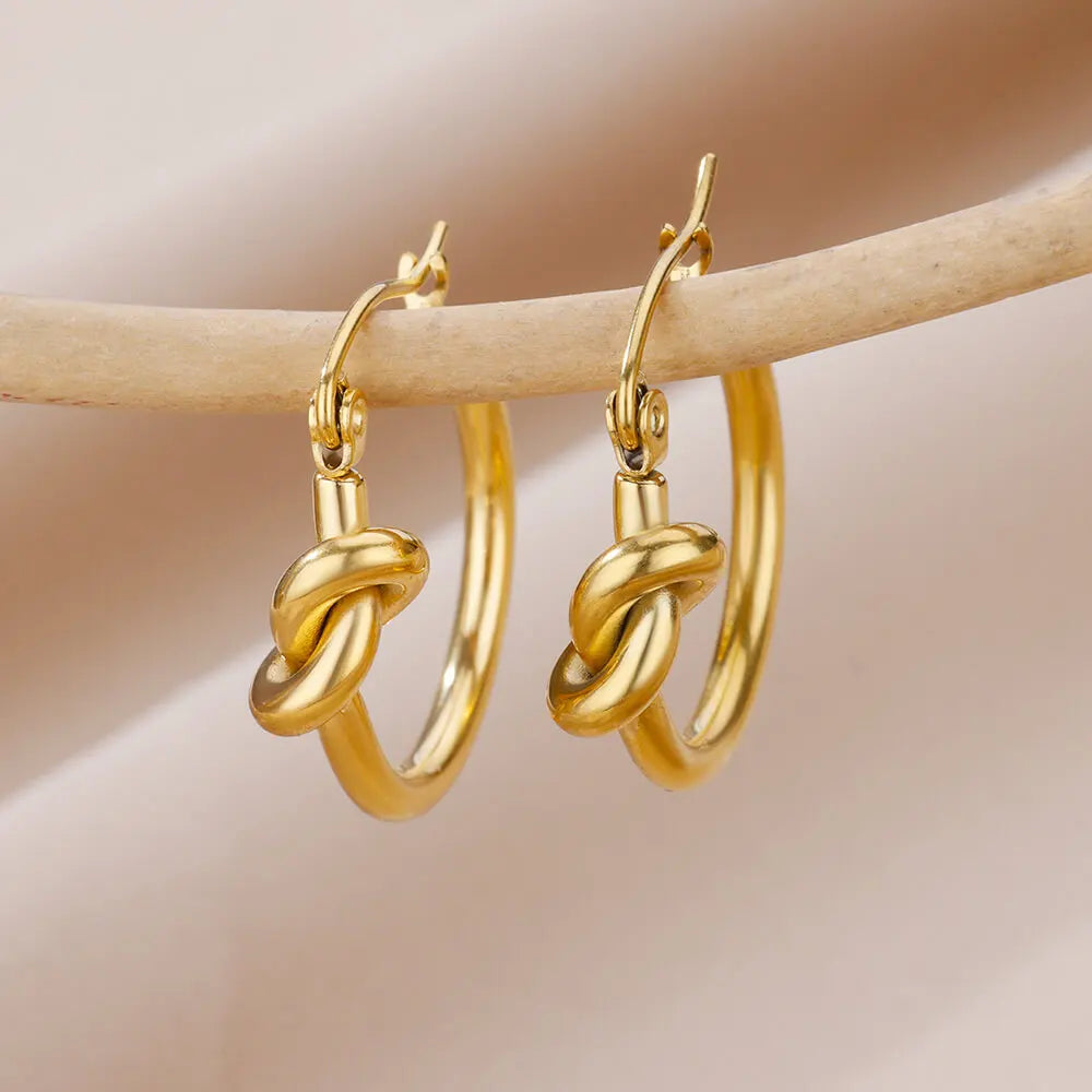 Boucles d'Oreilles Pendantes Rondes Femme – Acier Inoxydable, Anti-Ternissement, Style Classique Vintage