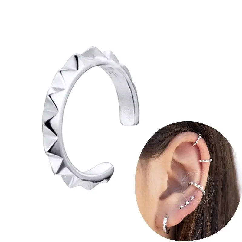 1 PCS Plated 24K High-end Geometric Design Ear Clip Women Without Perforated Geometric Cartilage Exquisite Jewelry Earrings Gift