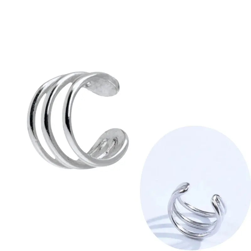 1 PCS Plated 24K High-end Geometric Design Ear Clip Women Without Perforated Geometric Cartilage Exquisite Jewelry Earrings Gift