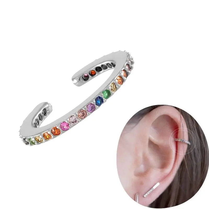 1 PCS Plated 24K High-end Geometric Design Ear Clip Women Without Perforated Geometric Cartilage Exquisite Jewelry Earrings Gift