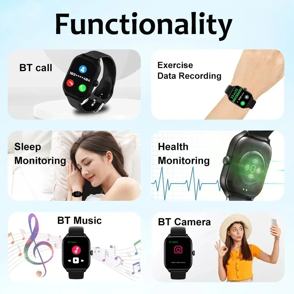 CHAONB Y68 Montre Connectée – Tracker Fitness avec Appels Bluetooth & Suivi Santé