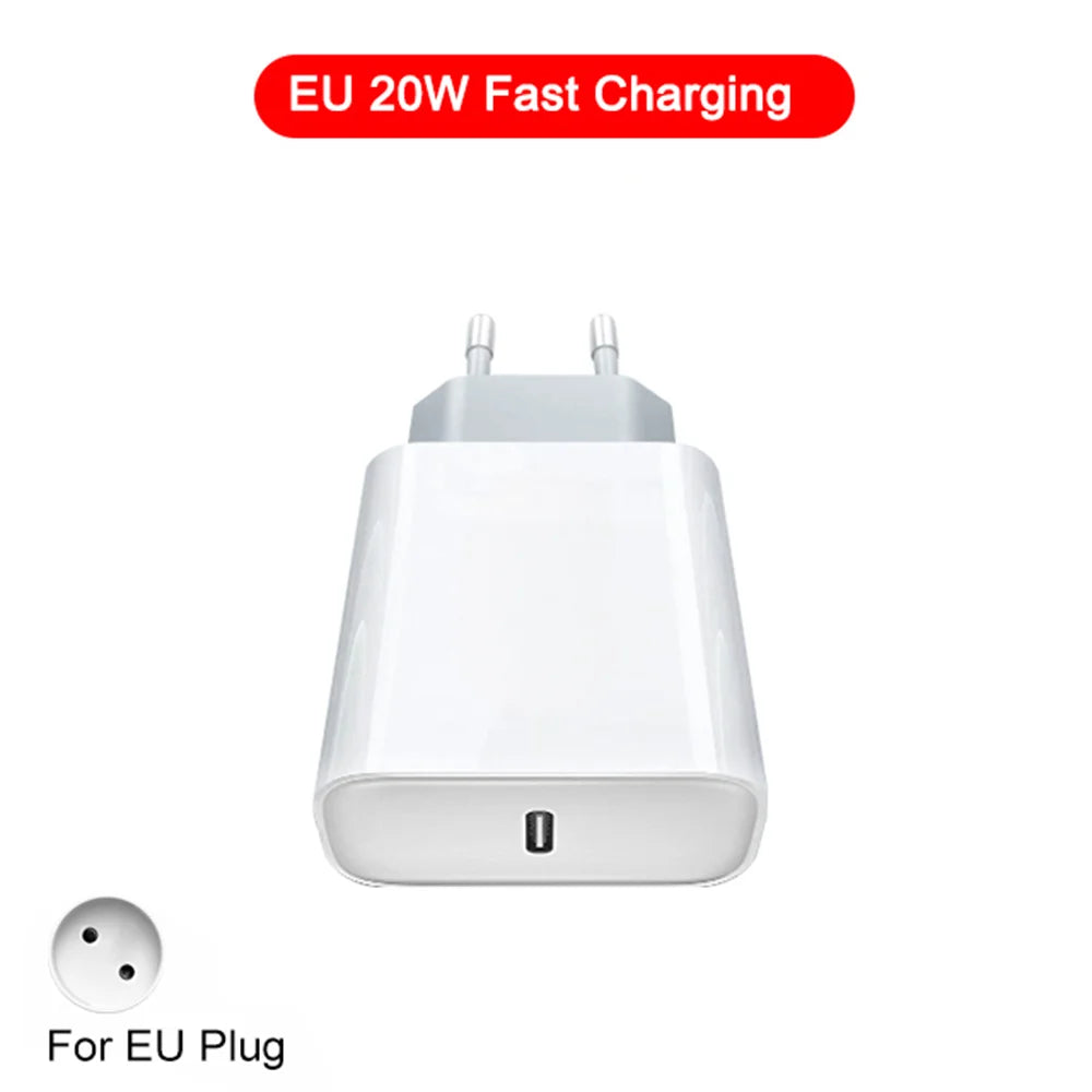 Chargeur Rapide 20W pour iPhone 13 mini 12 11 Pro 14 Pro Max Plus X XR XS – USB Type C avec Câble