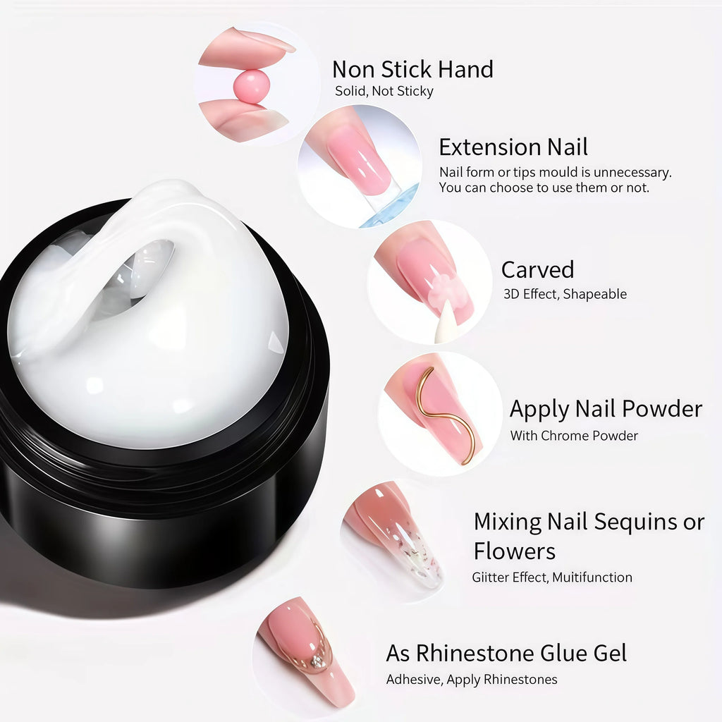 Gel 3D pour Ongles – Overlay Dur Longue Durée, Formes 3D Nœud, Géométrique, Lettres, Qualité Salon