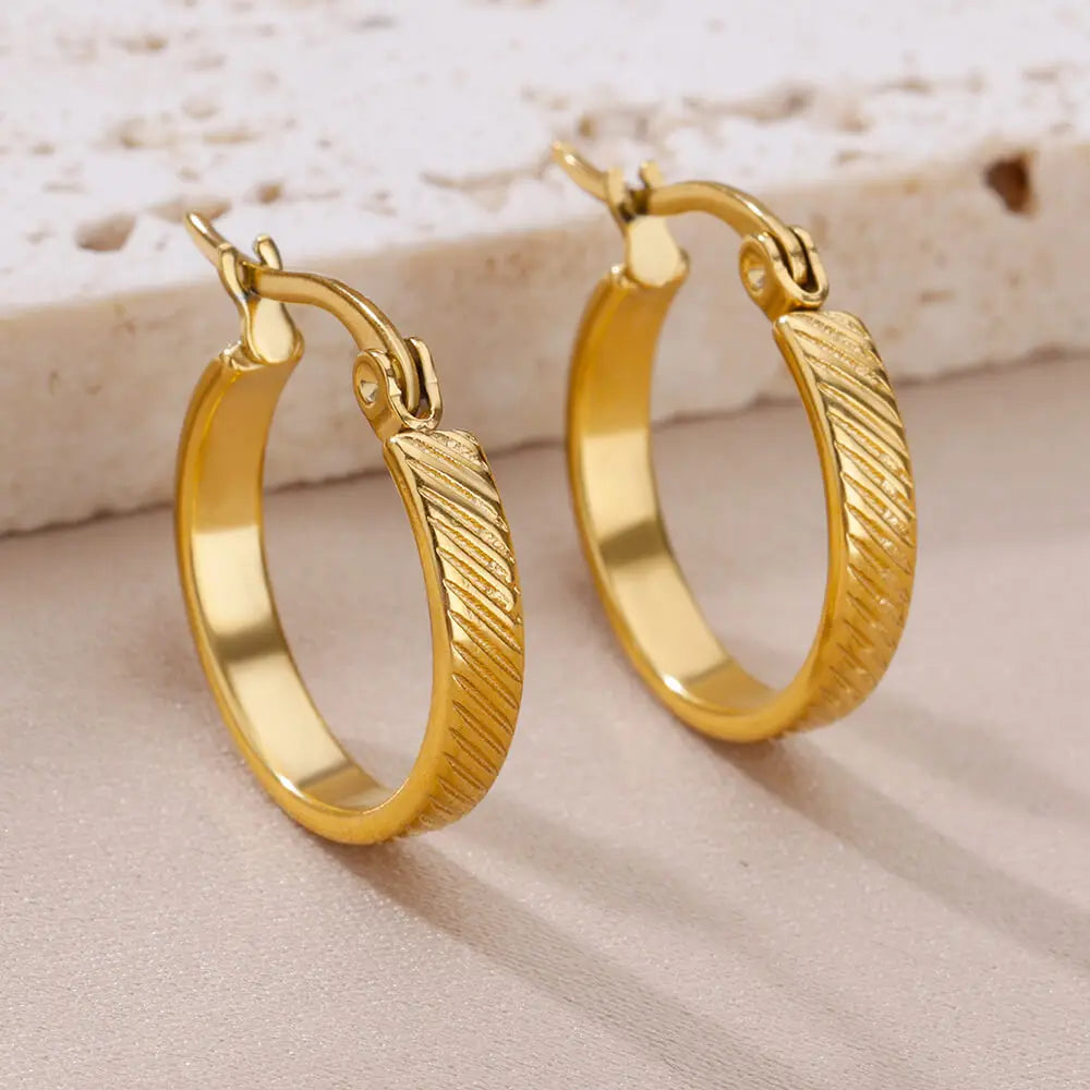 Boucles d'Oreilles Pendantes Rondes Femme – Acier Inoxydable, Anti-Ternissement, Style Classique Vintage