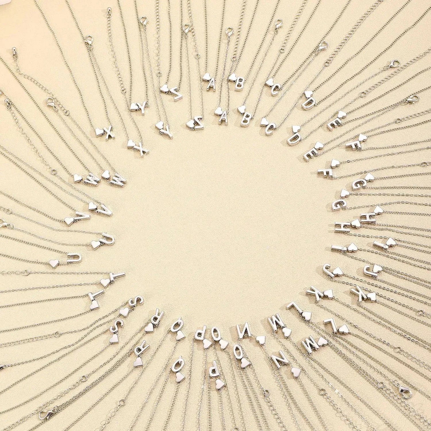 LATS Fashion Tiny Heart Dainty Necklace Gold Silver Color 26 Letter Name Choker For Women Pendant Bracelets Jewelry Gift