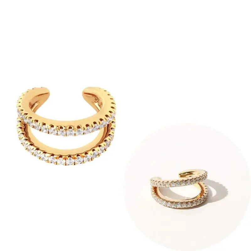 1 PCS Plated 24K High-end Geometric Design Ear Clip Women Without Perforated Geometric Cartilage Exquisite Jewelry Earrings Gift