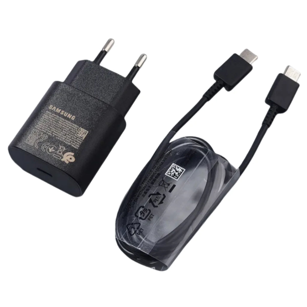 Chargeur Samsung Original 25W Type C – Charge Rapide Super Fast pour Galaxy A12 A13 A14 A23 F12 F14 A90 S10 5G Note 10+ avec Câble