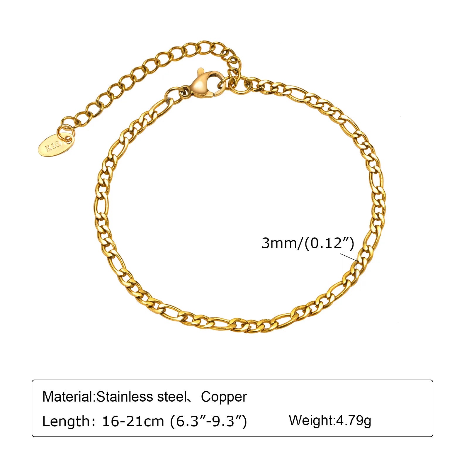 Non Tarnish Stainless Steel Bracelet Gold Plated Stackable for Women, Thin Herringbone Chain Bracelet Waterproof Jewelry Gift
