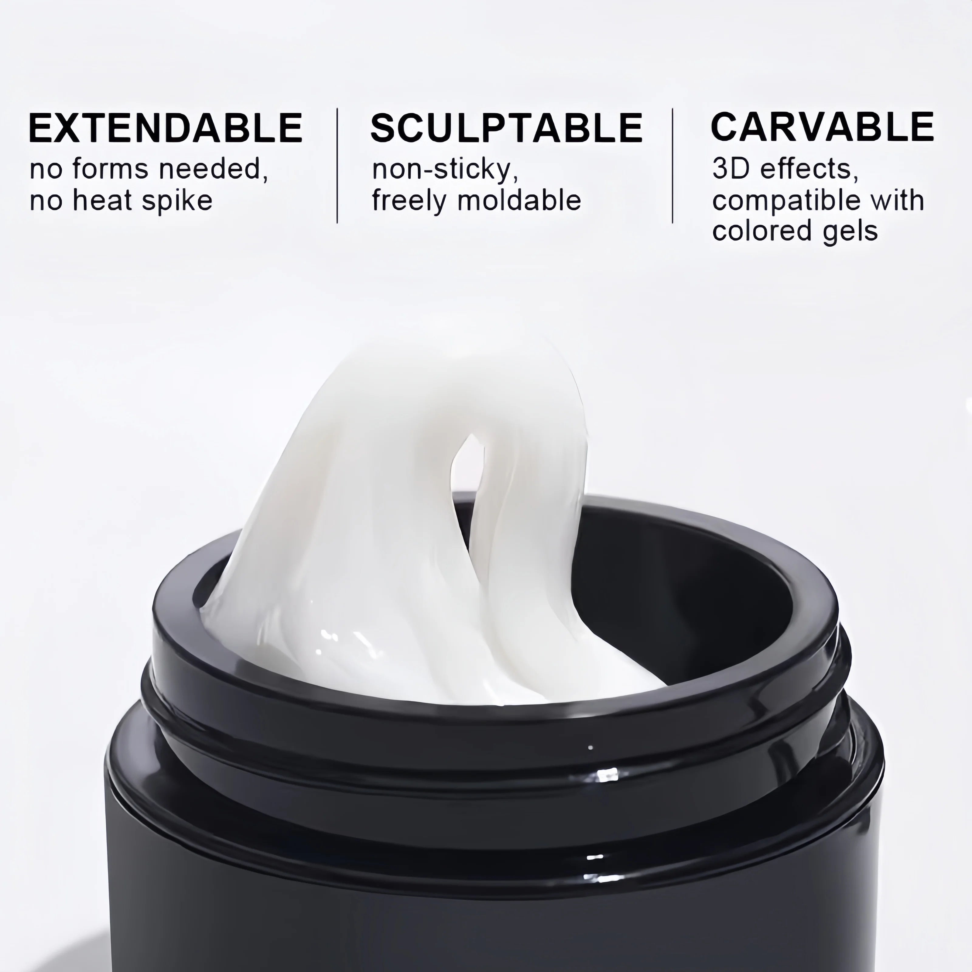 Gel 3D pour Ongles – Overlay Dur Longue Durée, Formes 3D Nœud, Géométrique, Lettres, Qualité Salon