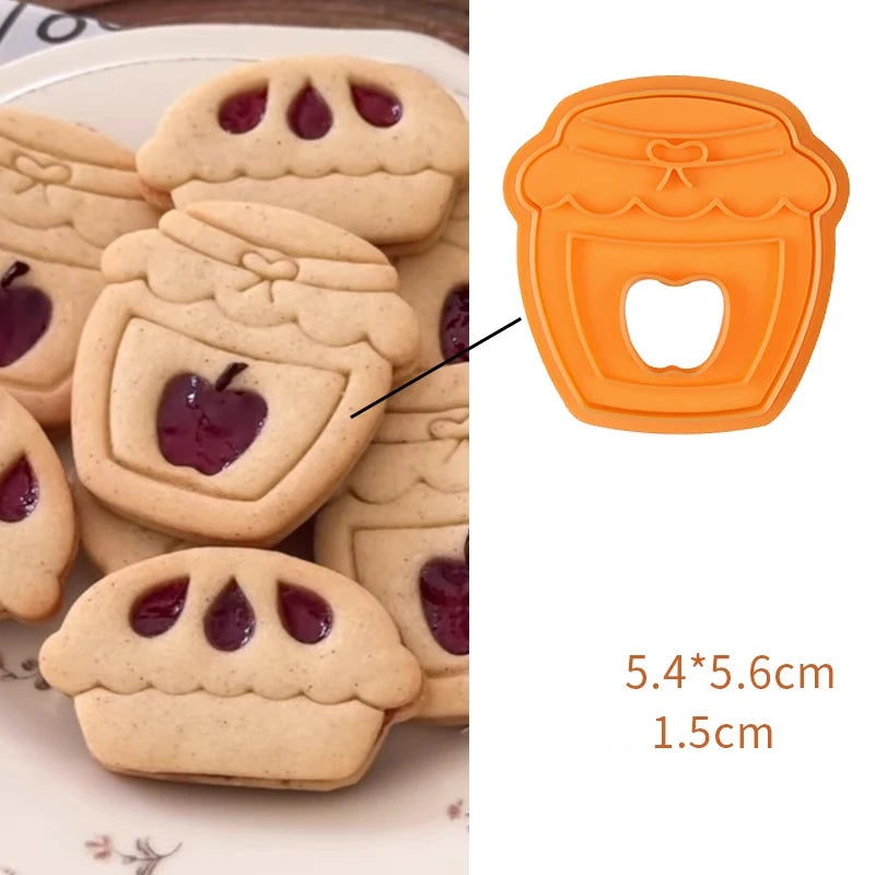 Flower Jam Sandwich 3d Cookie Moulds Biscuit Cutters Apple Pie Mold Diy Biscuits Baking Tools For Biscuit Dough Pastry Fondant