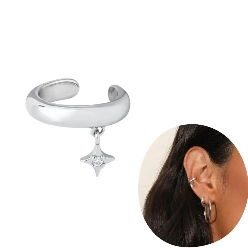 1 PCS Plated 24K High-end Geometric Design Ear Clip Women Without Perforated Geometric Cartilage Exquisite Jewelry Earrings Gift