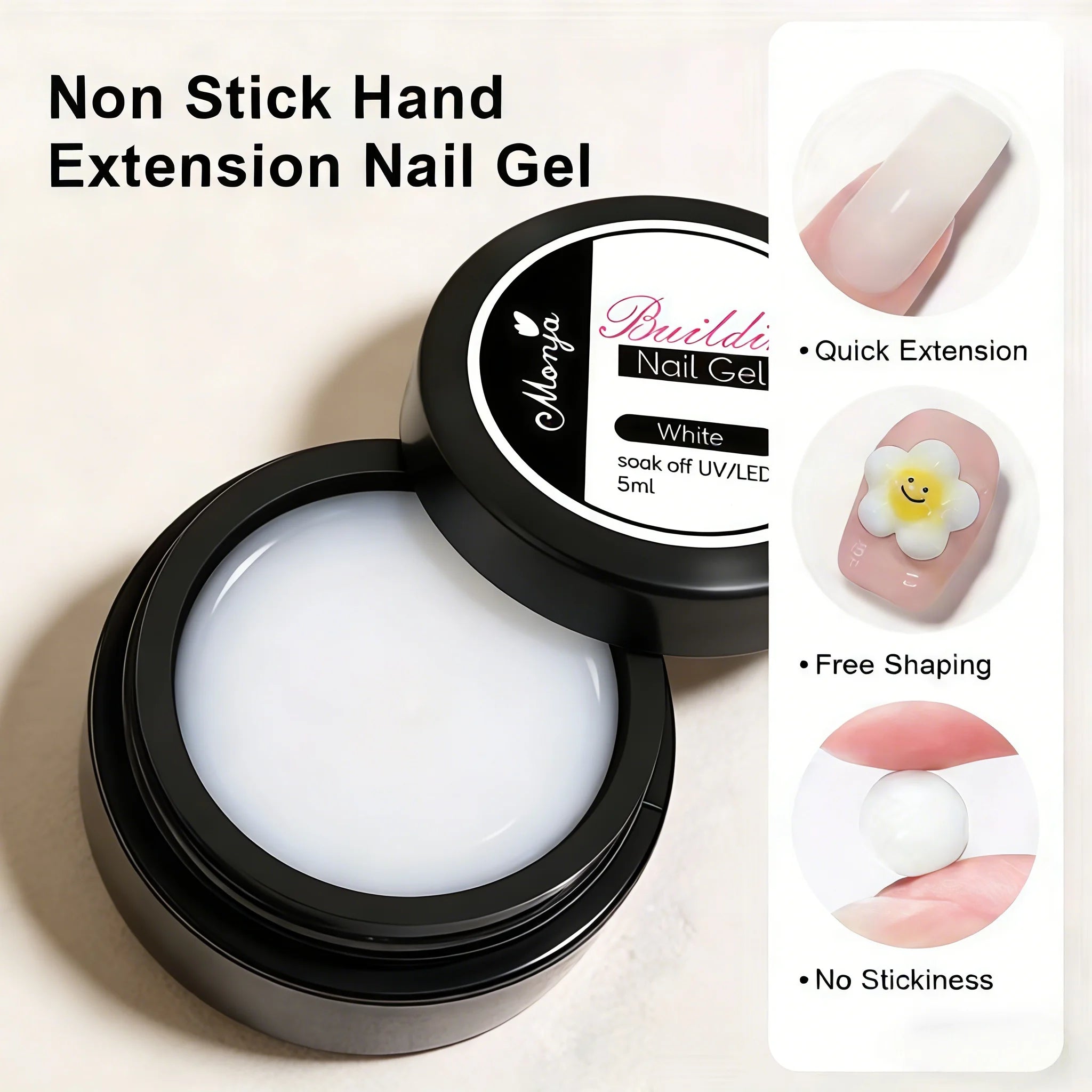 Gel 3D pour Ongles – Overlay Dur Longue Durée, Formes 3D Nœud, Géométrique, Lettres, Qualité Salon