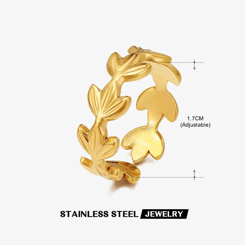 316L Stainless Steel Shell Rings for Women Adjustable Gold Color Little Star Open Rings Female Jewelry Weddings Gifts New Trendy